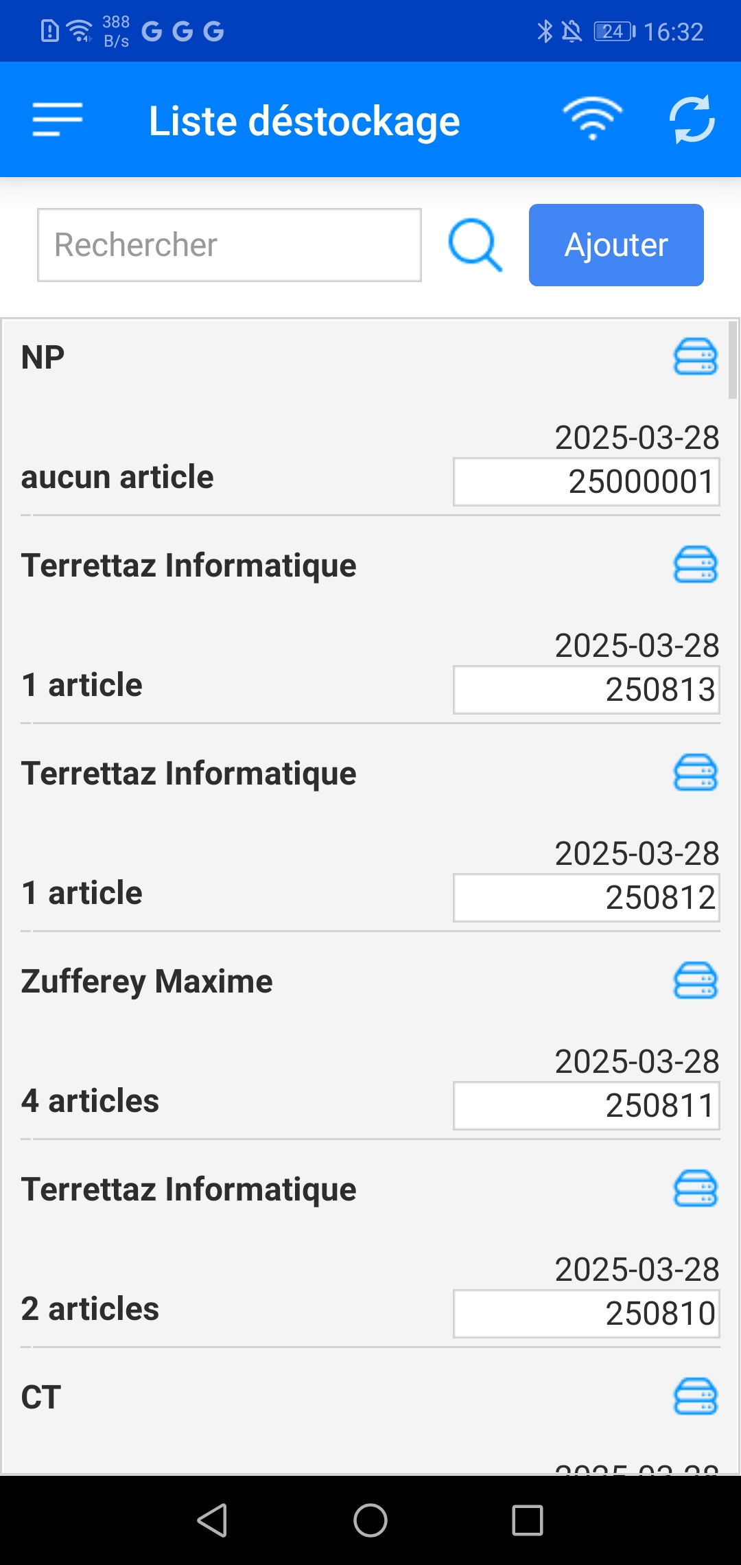 Application de gestion de stock