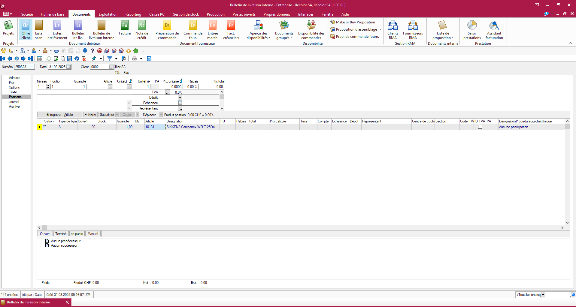 Application de gestion de stock